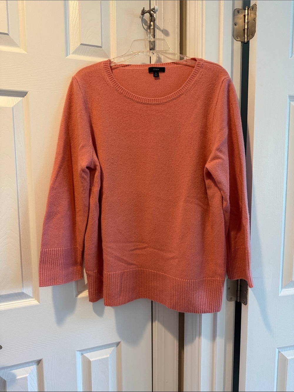 J. Crew Coral Cashmere/Wool Crewneck Sweater